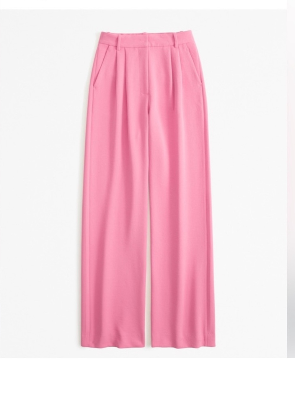 Abercrombie & Fitch Sloane Trousers Wide-Leg Crepe Pants — Pink